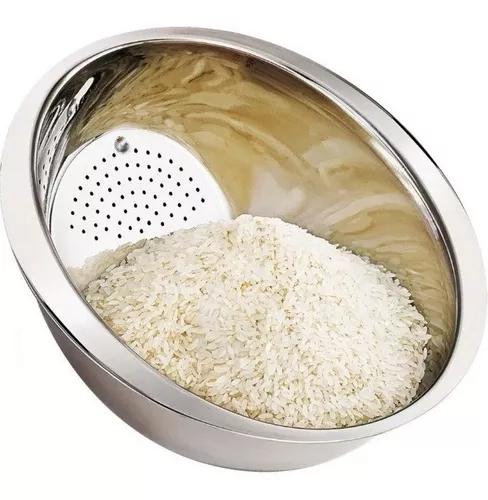 ESCORREDOR DE ARROZ EM AÇO INOX